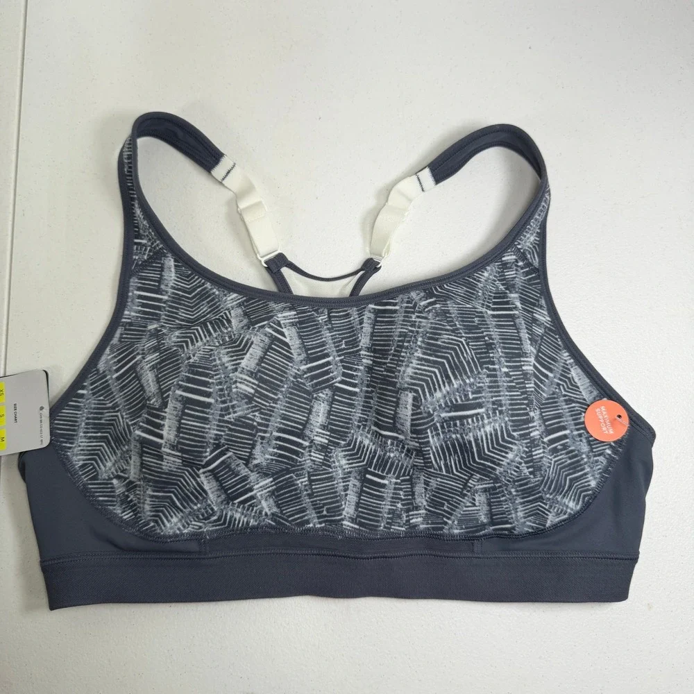 Champion C9 XL Sports Bra Power Core Max Gray Geometric Maximum Support NEW